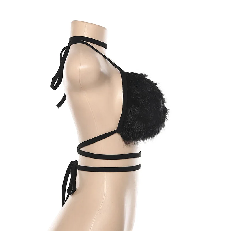 Женский Атласный топ в стиле панк черный или розовый укороченный с лямкой на шее