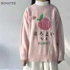 Женские свитера с вышивкой из мультфильма, розовый свитер для девушек в колледже Ulzzang, универсальный модный осенний милый женский вязаный шикарный свитер
