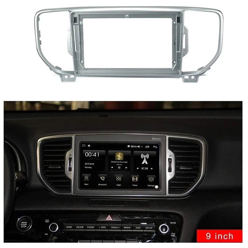 

9-дюймовый автомобильный DVD панель отделка комплект 2 Din панель аудио Место адаптер Панель рамка для KIA KX5 (SPORTAGE R) 2016-2017