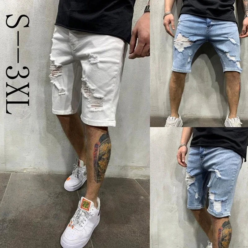 

2021 Summer Fashion New Casual Slim Fit Men's Stretch Denim Shorts High Quality Stretch Denim Shorts