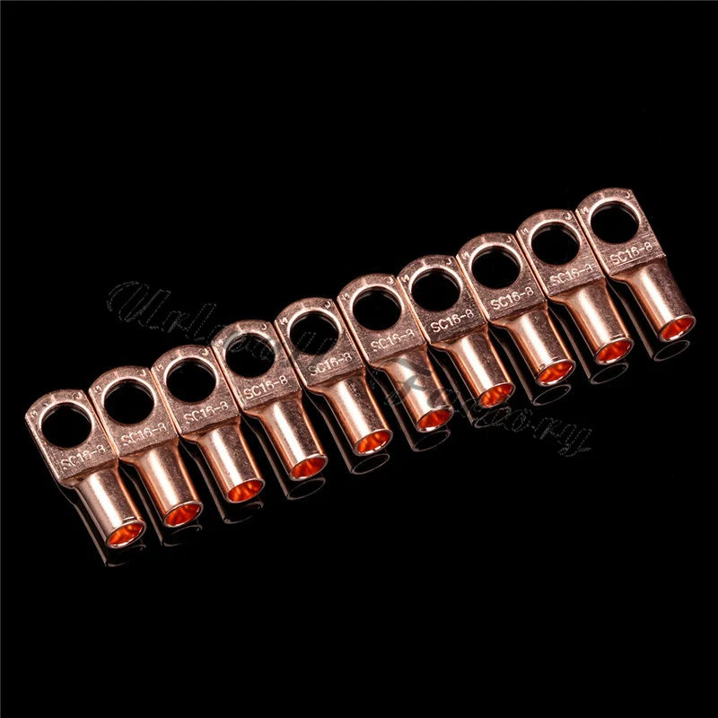 10Pcs SC16-8 Copper Ring Terminals Connector Cable Lugs Eyelet Splice Battery Bolt Hole | Обустройство дома