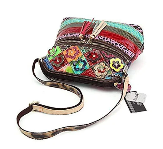 Женская сумка для покупок разноцветные кисти Сумки из натуральной кожи