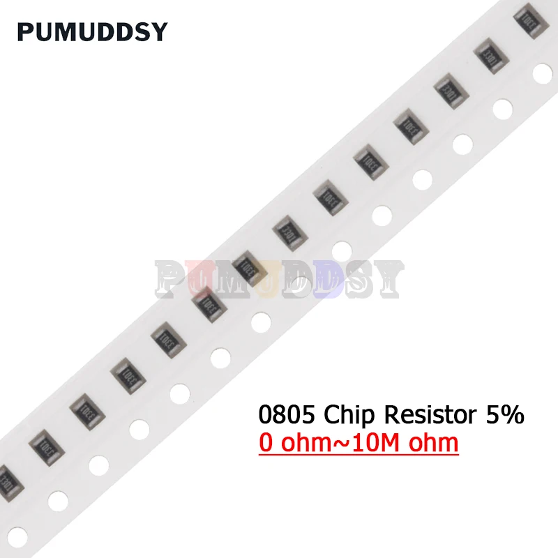 

100PCS 0805 5% 1/8W SMD chip resistor 0R ~ 10M 0 1R 10R 100R 220R 330R 470R 1K 4.7K 10K 47K 100K 1M 10M 0 1 10 100 330 470 ohm