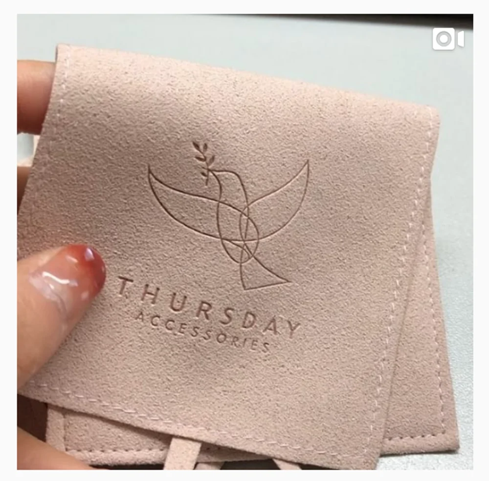 

50pcs personalized jewelry packaging pouch custom logo envelope bag chic small envelope pouch mircrofiber travel jewelry pouches