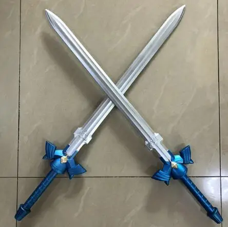 1:1 косплей реквизит меч 80 см Sword Art Online SAO skysword Kirigaya Kazuto Elucidator/Темный отталкивающий PU пена модель игрушки - Цвет: two blue