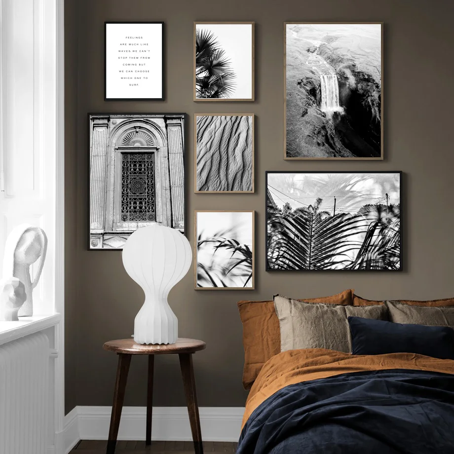 

Mosque Door Waterfall Vintage Black White Wall Art Canvas Painting Nordic Posters And Prints Wall Pictures For Living Room Decor