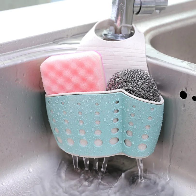 Сливная корзина для раковины из пшеничной соломы с двумя карманами | Дом и сад