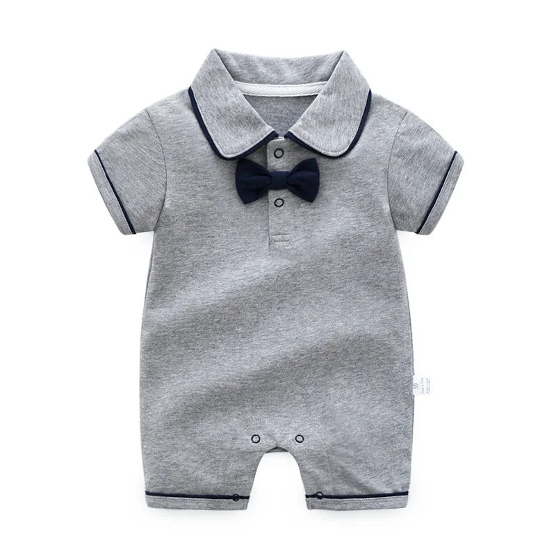 

Summer Baby Boys and Girls Rompers 100% Cotton Baby Bow Ties Jumpsuits 3M- 12M Newborn Baby Girl Clothes