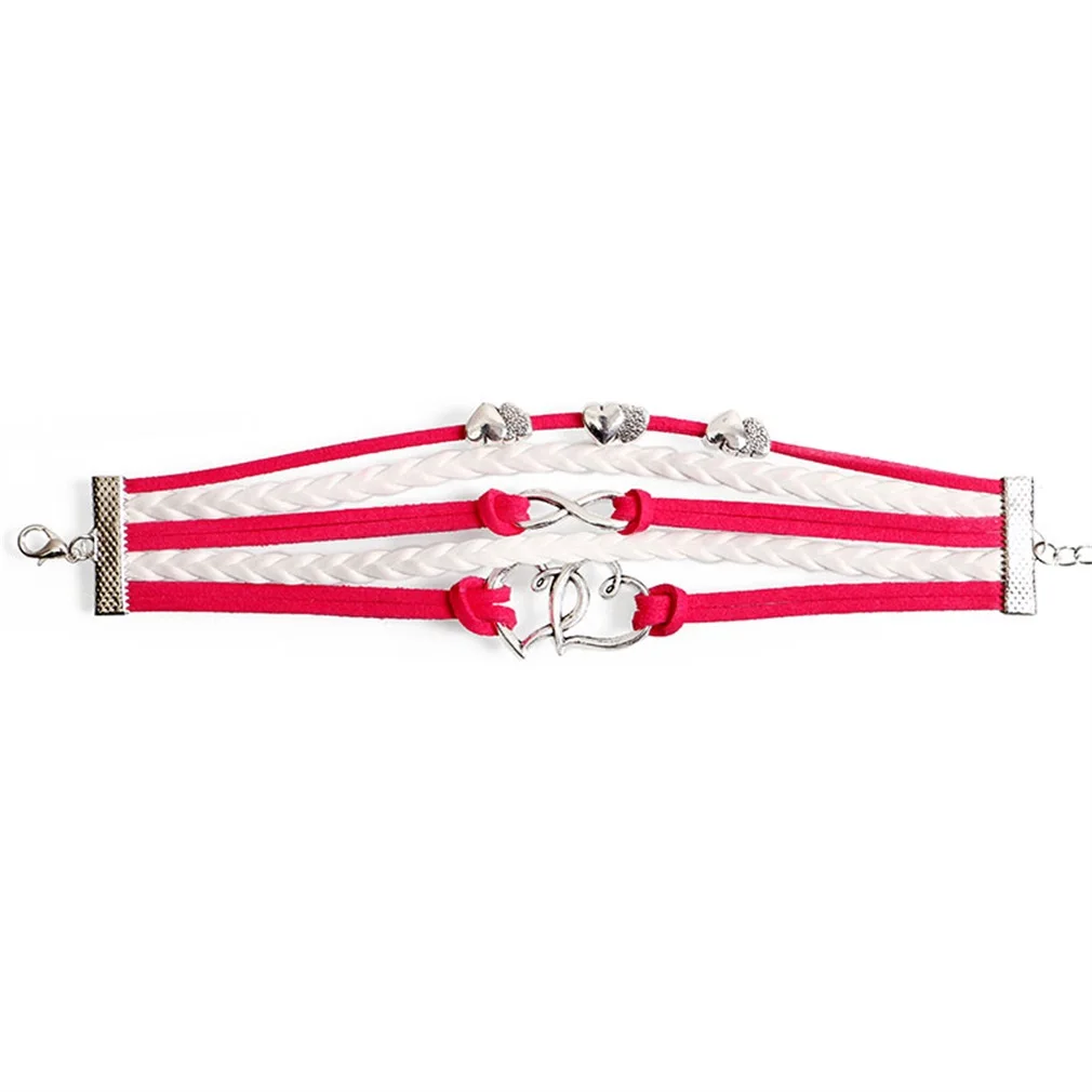 Винтажные мужские и женские браслеты-шармы из искусственной кожи модная