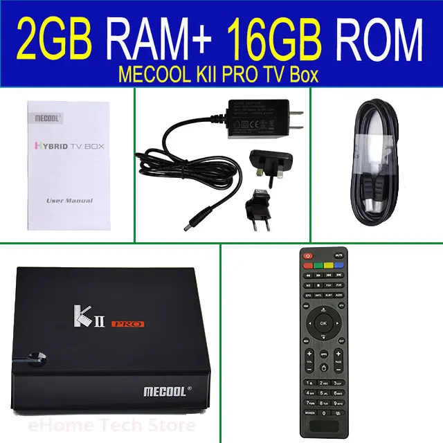 MECOOL KI Pro KII Pro DVB T2+ S2 Android tv Box 3g 16G Amlogic S912 DDR4 Восьмиядерный 4K декодирование 2,4G+ 5G телеприставка медиаплеер - Цвет: KII Pro