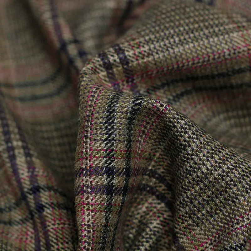 Pearlsilk японская клетчатая пряжа окрашенная шерстяная ткань из 100% шерсти Осенняя