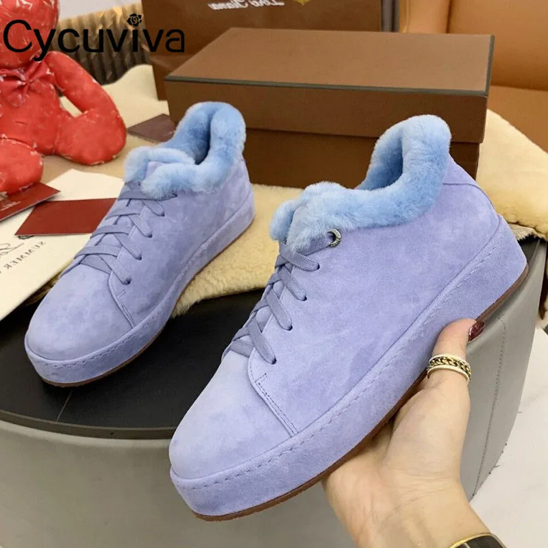 

Лидер продаж, Женская шерстяная обувь, женские повседневные туфли, женские Меховые Туфли на шнуровке