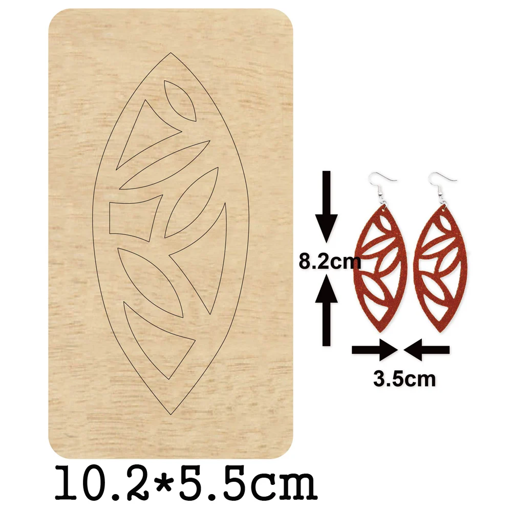 

Irregular Leaf Pattern Dangle Earrings Cutting Wooden Mold Hollow Out Leaf Earring Wood Dies For DIY Leather Cloth Paper Crafts