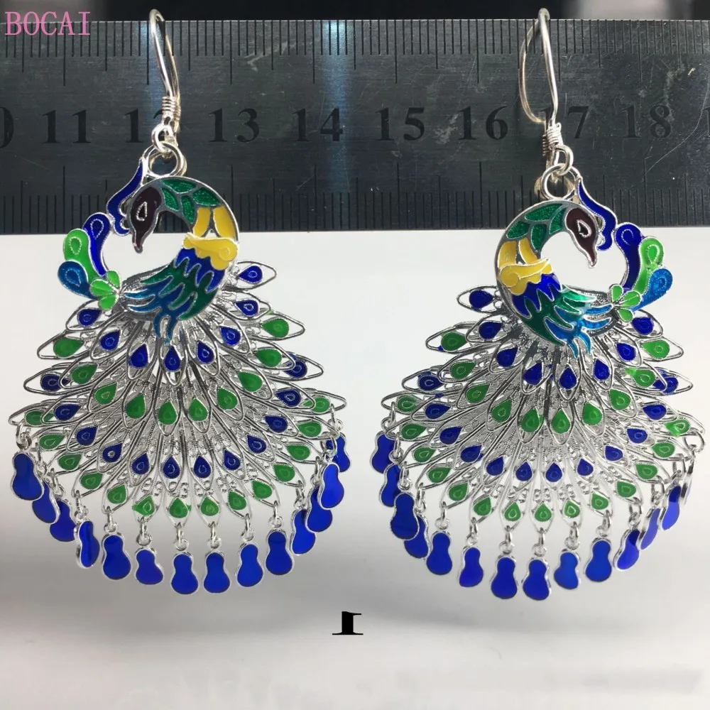 S990 серьги из чистого серебра мультфильма Холодное сердце Для женщин Павлин