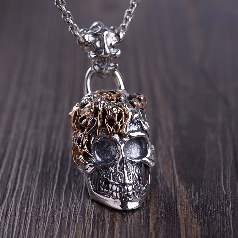 Высококачественные подвески в виде черепа для мужчин из тайского серебра и