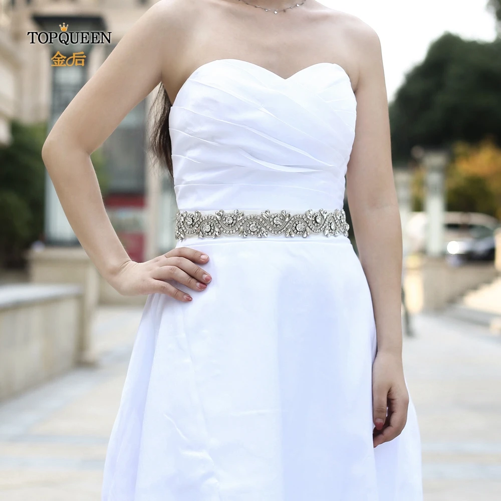 TOPQUEEN S164 стразы, пояс для невесты, для торжественного платья, свадебные пояса, свадебные вечерние пояса, пояс со стразами, пояс с драгоценными камнями для невесты