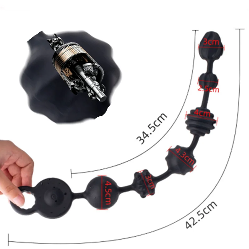 Анальный стимулятор шарики Анальная пробка 3 мотора мощная вибрационная