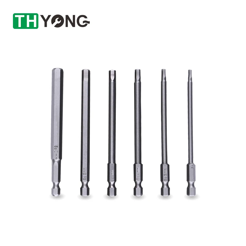 

6Pcs 100mm Hex Head Screwdriver Bit S2 1/4 Inch Hex Shank Magnetic Electric Drill Screwdriver Bits Set H2.5-H8