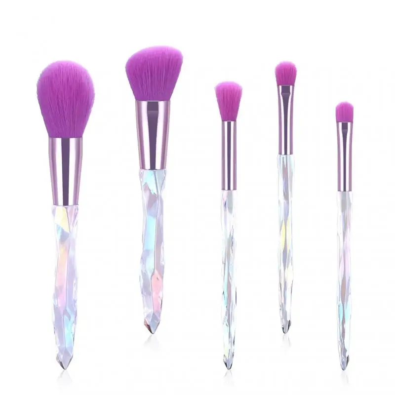 5pcs Crystal Makeup Brushes Set Cosmetics Brush Loose Powder Eye Shadow Blush Contour Blending Tools Maquiagem | Красота и здоровье