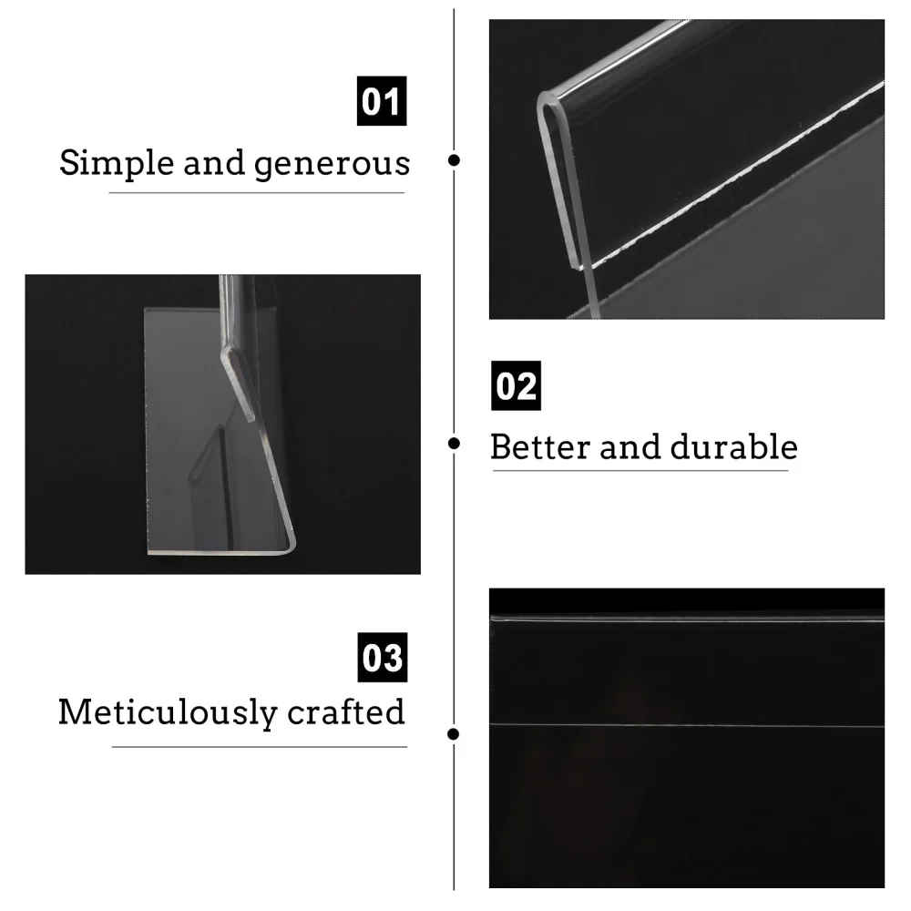 

5Pcs Supermarket Acrylic Sign Holders Price Tag Display Stands Label Holders