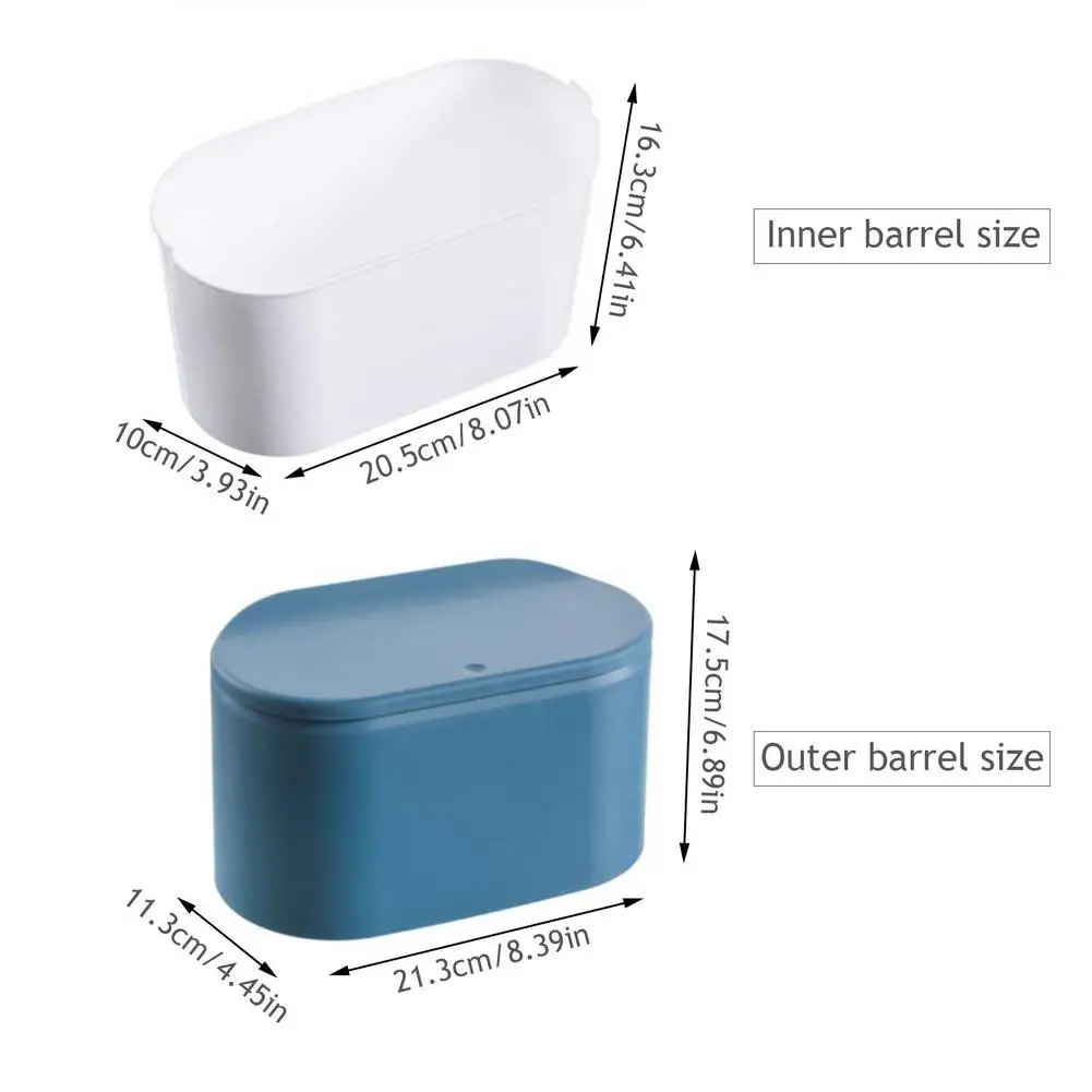 

Mini Desktop Trash Can Table Top Press Garbage Can Durable Removable Bucket Container For Garbage Containers