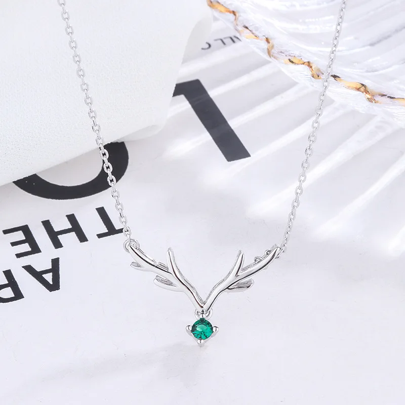 

JLC S925 Sterling Silver Net Red Special Corner Pendant Sparkle Diamond One Deer Sas Your Necklace