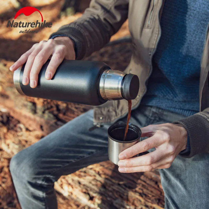 Naturehike 750 1000 мл велосипедная бутылка для воды 304 нержавеющая сталь теплая матовая