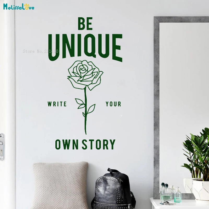 Уникальная Настенная Наклейка в виде Розы украшение для спальни гостиной цитата