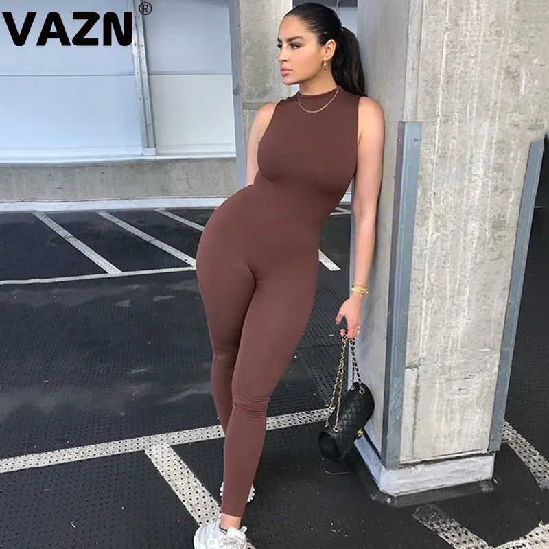 Женский Длинный спортивный костюм мягкий однотонный комбинезон-карандаш с