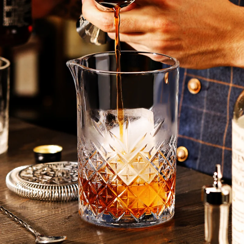 

DEOUNY Engraved Cocktail Mixing Glass For The Bartender Creative Crystal Wine Cup Bar Tools 700ML 500ML