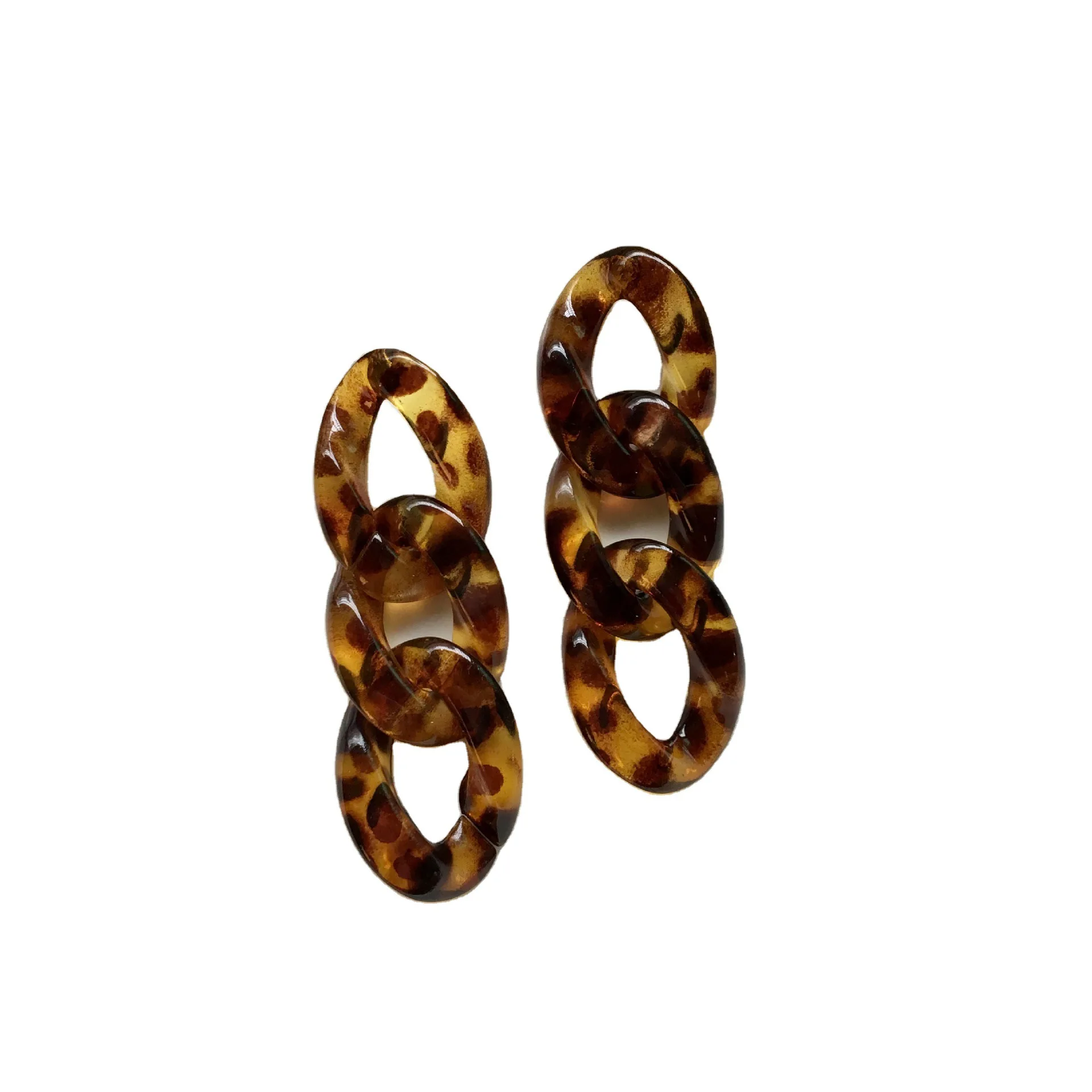 

Boho Geometry Rhombus Heart Chain Dangle Earrings Women Vintage Resin Square Leopard Print Earring Charm Party Jewelry Wholesale