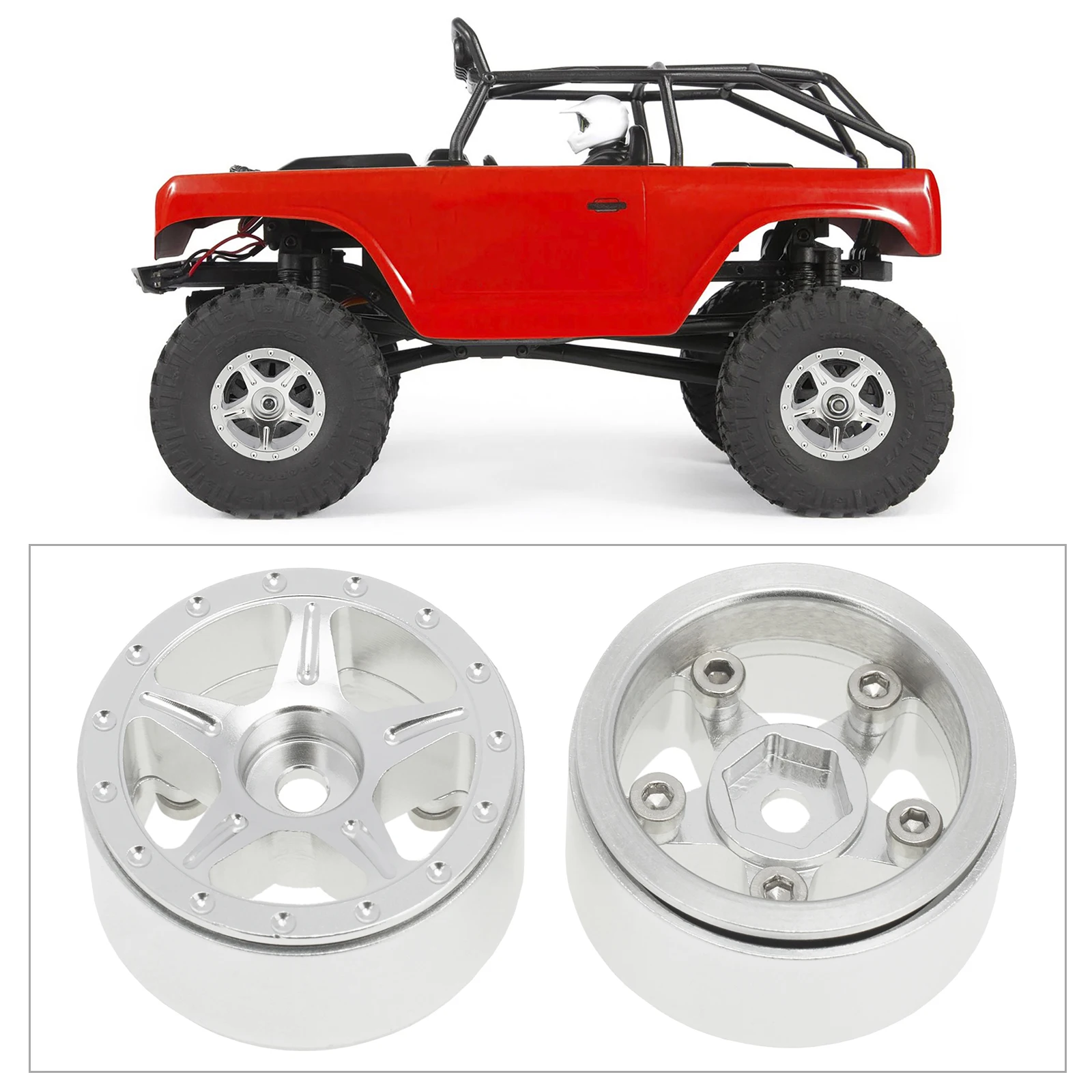 

2шт RC алюминиевый обод колеса для Axial SCX24 90081 1/24 RC Гусеничный аксессуар