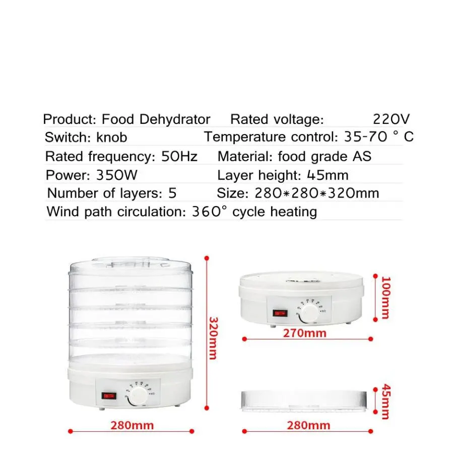 220V 350W Еда осушитель для фруктов и овощей травы мясо сушильные машины фруктовые