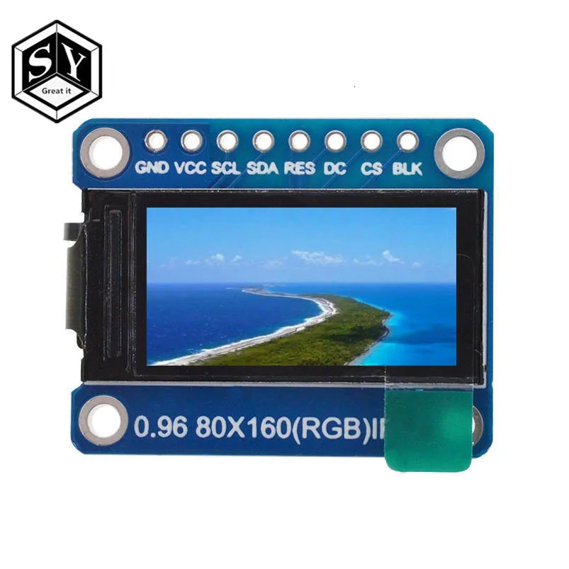 Большой TFT дисплей 0,96/1,3 дюймов ips 7P SPI HD 65K полноцветный ЖК-модуль ST7735 Привод IC 80*160(не OLED) для Arduino