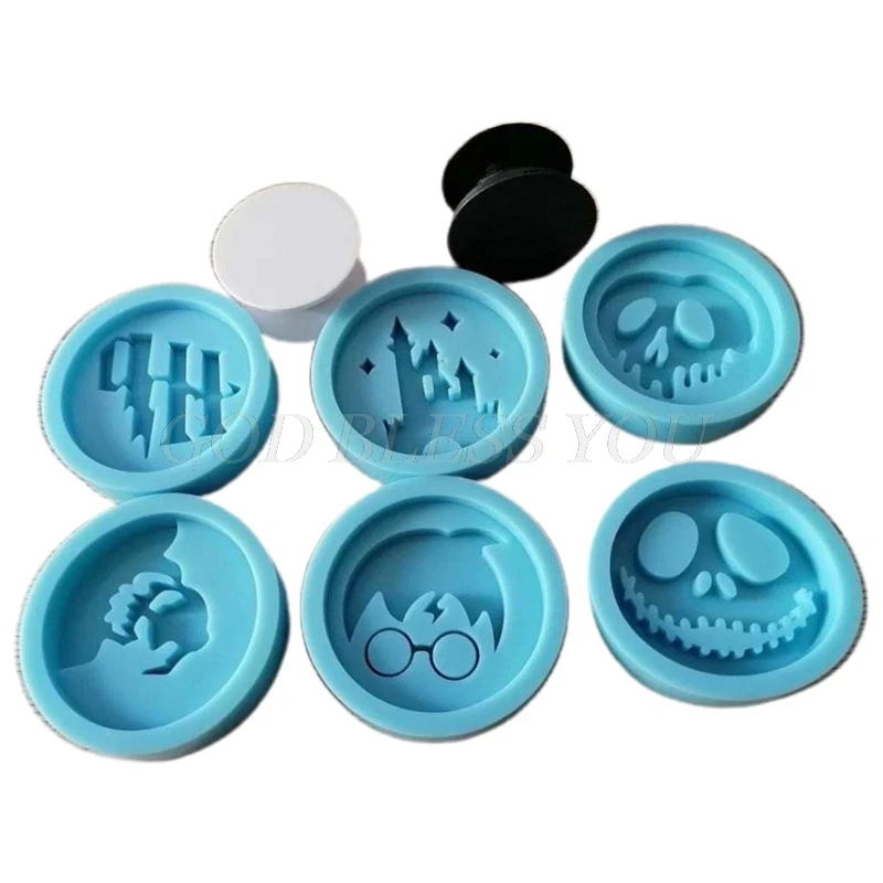 Molde de resina epoxi con agarre para tel&eacute;fono, arcilla polim&eacute;rica para manualidades, fabricaci&oacute;n de joyas, de silicona, 8 piezas, env&iacute;o directo-0