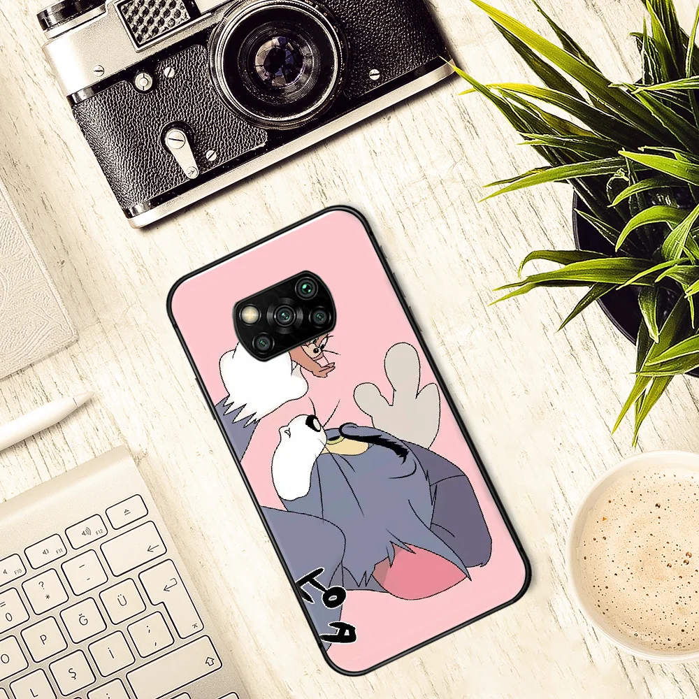 

Cartoon Cat Tom and mouse Jerry Phone case Cover Hull For Xiaomi Mi A2 A3 8 9 9T Note 10 Se Lite Pro black Cell Painting Etui