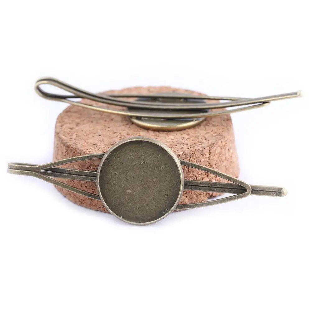 10 шт. Античная бронзовая шпилька для волос с кабошоном диаметром 20 мм|Ювелирная