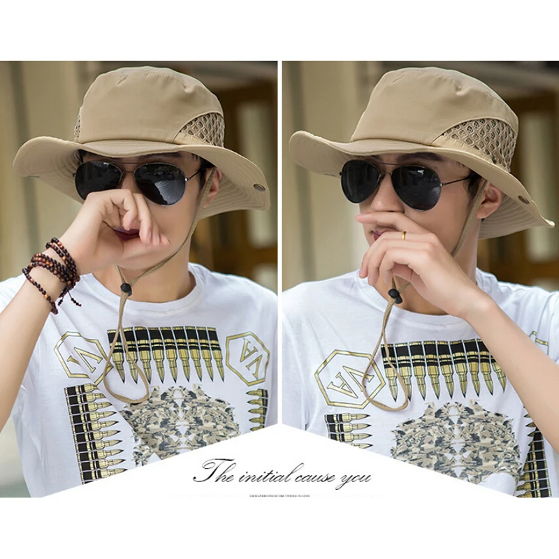 

Men Fisherman Hat Sunshade Fashion Cap Summer UV Protection Foldable Fishing Camping Climbing Cap Outdoor Hat