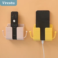 Strong Adheseive Wall Mounted Charging Station Storage Box Charge Plug Holder Universal Office Phone Bracket Organizer with Hook