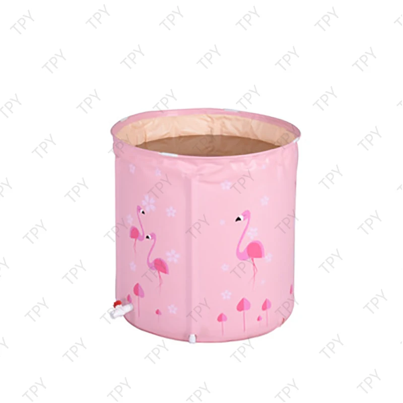 

Folding Bathtub Adult Sauna Comfortable Bath Bucket Children Adult Bath Barrel Home Thickening Indoor Home Spa Tub 75*75cm