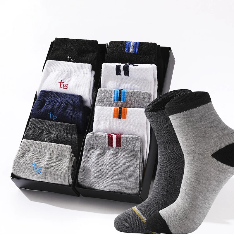 10 пара/лот новые зимние теплые носки мужские хлопковые чистый цвет удлиненный