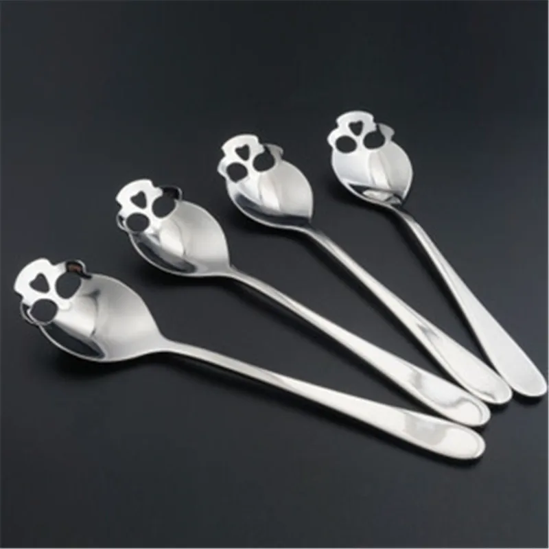 

Stainless Steel Coffee Scoop Skull Shape Dessert Spoon Food Grade Ice Cream Candy Tea Spoon Tableware Drop Shipping