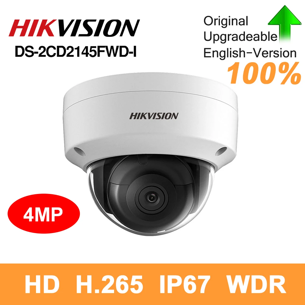Hikvision оригинальная DS-2CD2145FWD-I PoE ip-камера 4MP сетевая CCTV камера безопасности IR30 IP67 слот для sd-карты 30 м ночная версия