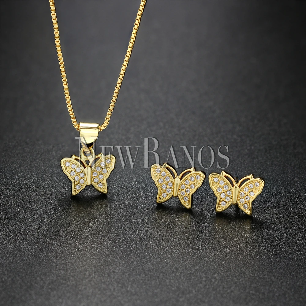 Комплект из колье и серёг с фианитом | Украшения аксессуары