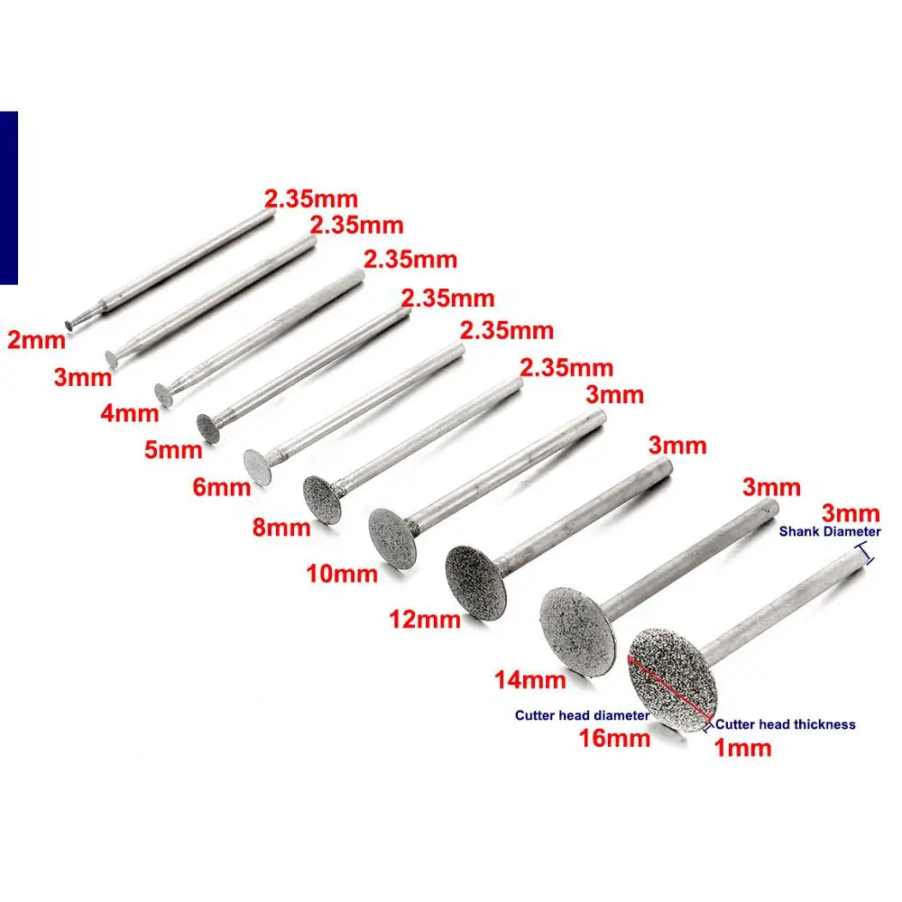Набор шлифовальной головки Dremel диаметр 2 35 мм/3 мм 10 шт|polishing tool|diamond dremeldremel rotary |