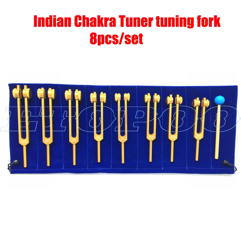 8 шт. Золотой набор индийский тюнер чакра Настройка вилка корень 194 18 Гц сердце 136 1