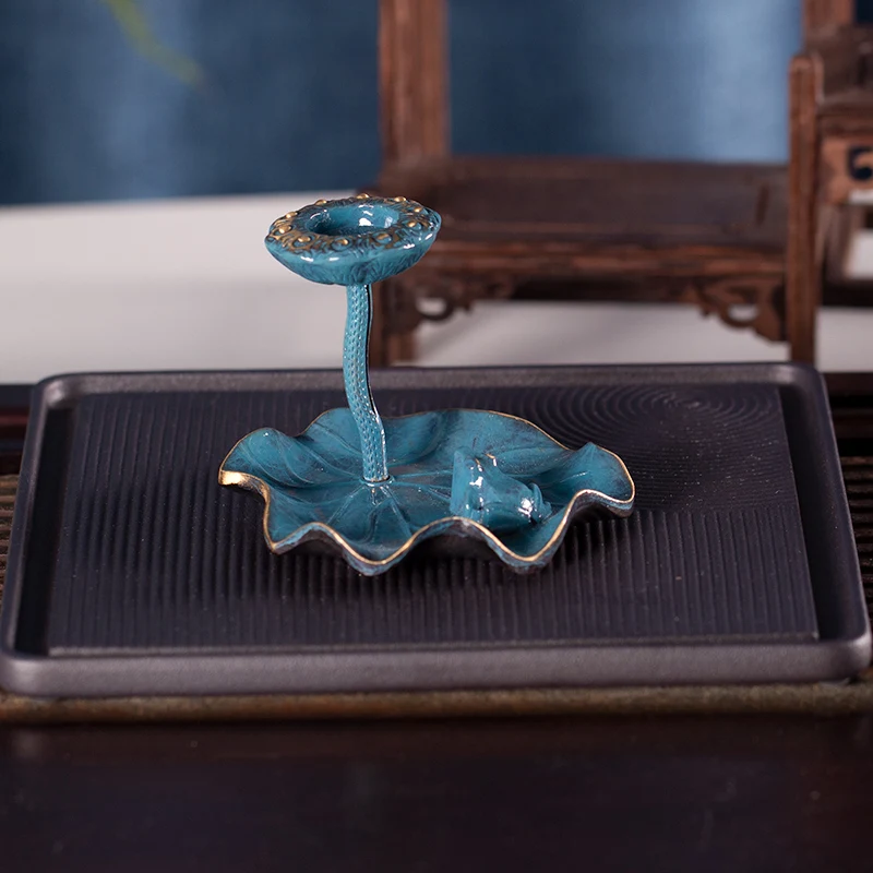

Modern Large Backflow Copper Incense Burner Bowl Tray Pond Lotus Incense Sticks Wierook Houder Mosquito Coil Holder BK50XX