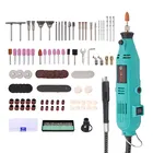 Электрическая мини-дрель GOXAWEE, 220 В, гравер с переменной скоростью вращения с гибким валом, 181 шт., аксессуары, электроинструменты для Dremel