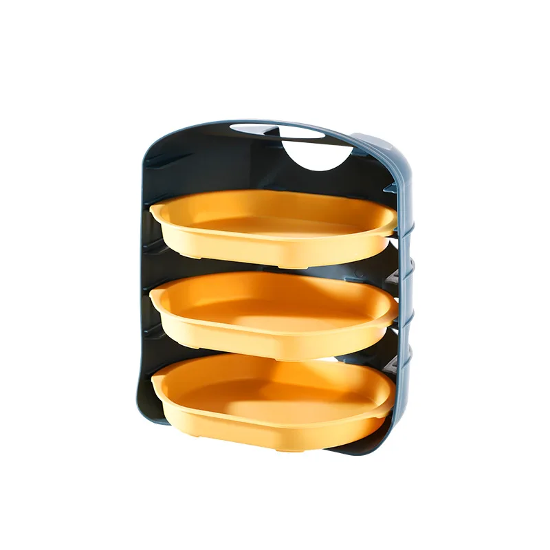 

No Hole Household Utensils Multi Layer Kitchen Utensils Accessories Wall Mounted Shelf Food Rack Multi-function Side Dish Rack