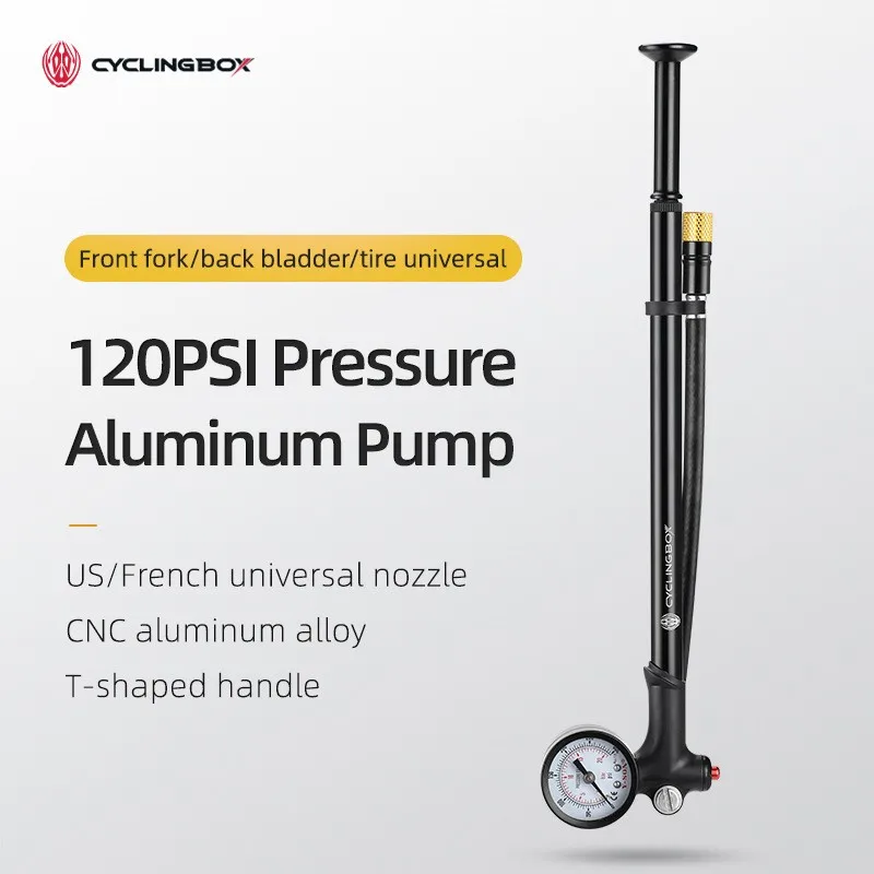 

Mountain Bike Bicycle Air Fork Rear Shock Pump 120Psi Schrader-Presta Valve Aluminum Alloy Cycling Parts Bicycle Accessories